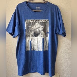 Yoda Star Wars Jedi Master Words of Wisdom T-Shirt Size Large Blue Fifth Sun